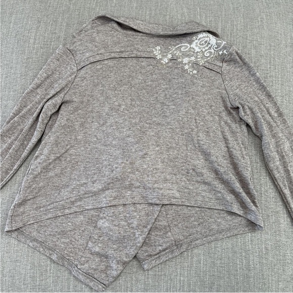 Guy Laroche Gray Waterfall Cardigan Sweater - Picture 2 of 6